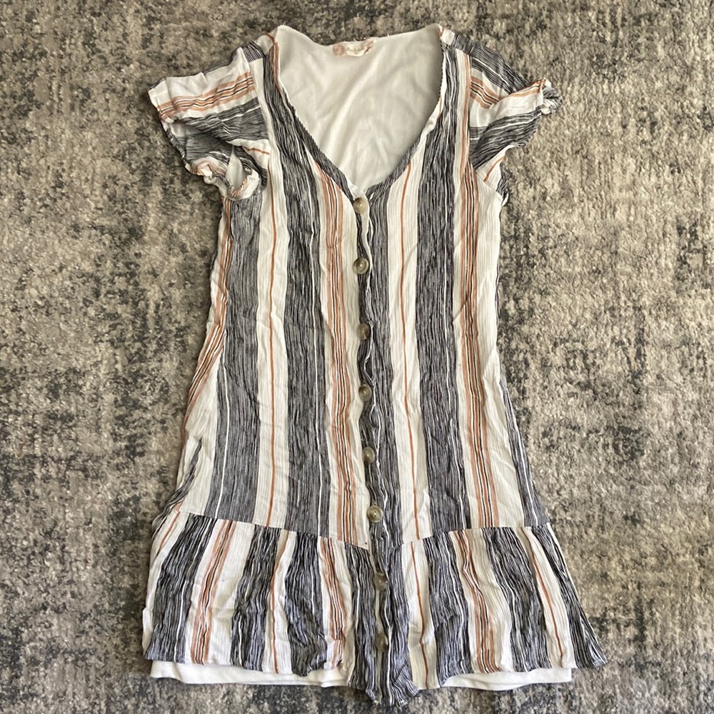 *MOVING SALE* Button down stripe dress NWOT small spots